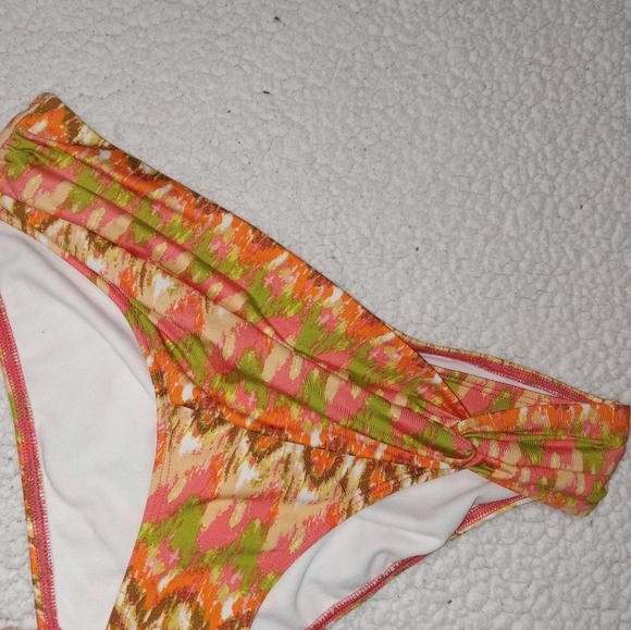 5 for $10 Laundry by Shelli Segal Orange/Multi Color Sash Front Bikini Bottom - Picture 4 of 8
